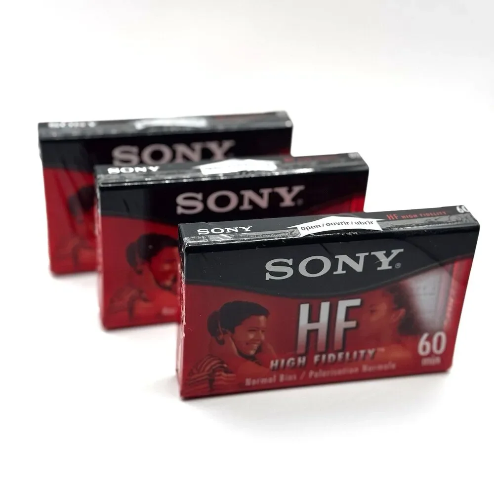 Vintage New Sealed Sony HF High Fidelity 60 min Blank Cassettes - Qty 3 - NOS